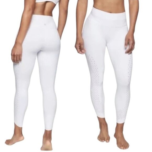 Athleta Leggings Fearless Tadasana Chakra Pants Small Activewear Workout White - Picture 1 of 13